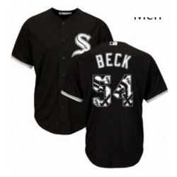 Mens Majestic Chicago White Sox 54 Chris Beck Authentic Black Team Logo Fashion Cool Base MLB Jersey 