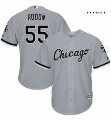 Mens Majestic Chicago White Sox 55 Carlos Rodon Replica Grey Road Cool Base MLB Jersey