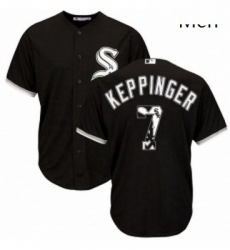 Mens Majestic Chicago White Sox 7 Jeff Keppinger Authentic Black Team Logo Fashion Cool Base MLB Jersey