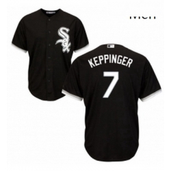 Mens Majestic Chicago White Sox 7 Jeff Keppinger Replica Black Alternate Home Cool Base MLB Jersey