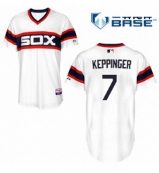 Mens Majestic Chicago White Sox 7 Jeff Keppinger Replica White 2013 Alternate Home Cool Base MLB Jersey