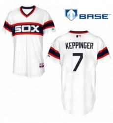 Mens Majestic Chicago White Sox 7 Jeff Keppinger White Alternate Flex Base Authentic Collection MLB Jersey 