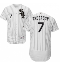 Mens Majestic Chicago White Sox 7 Tim Anderson WhiteBlack Flexbase Authentic Collection MLB Jersey