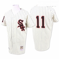 Mens Mitchell and Ness 1959 Chicago White Sox 11 Luis Aparicio Authentic Cream Throwback MLB Jersey