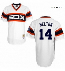 Mens Mitchell and Ness 1983 Chicago White Sox 14 Bill Melton Authentic White Throwback MLB Jersey