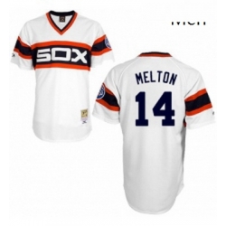 Mens Mitchell and Ness 1983 Chicago White Sox 14 Bill Melton Replica White Throwback MLB Jersey