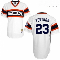 Mens Mitchell and Ness 1983 Chicago White Sox 23 Robin Ventura Replica White Throwback MLB Jersey