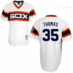 Mens Mitchell and Ness 1983 Chicago White Sox 35 Frank Thomas Authentic White Throwback MLB Jersey