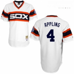 Mens Mitchell and Ness 1983 Chicago White Sox 4 Luke Appling Replica White Throwback MLB Jersey