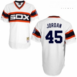Mens Mitchell and Ness 1983 Chicago White Sox 45 Michael Jordan Authentic White Throwback MLB Jersey