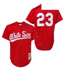 Mens Mitchell and Ness 1990 Chicago White Sox 23 Robin Ventura Authentic Red Throwback MLB Jersey
