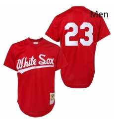 Mens Mitchell and Ness 1990 Chicago White Sox 23 Robin Ventura Replica Red Throwback MLB Jersey