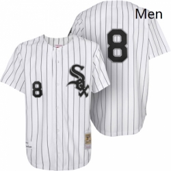 Mens Mitchell and Ness 1993 Chicago White Sox 8 Bo Jackson Authentic White Throwback MLB Jersey