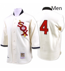 Mens Mitchell and Ness Chicago White Sox 4 Luke Appling Replica Cream Throwback MLB Jersey