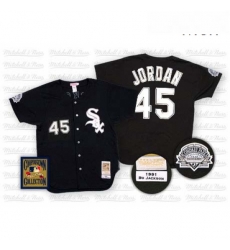 Mens Mitchell and Ness Chicago White Sox 45 Michael Jordan Authentic Black Throwback MLB Jersey