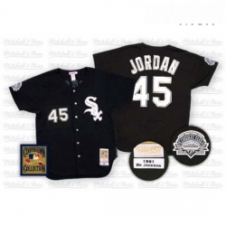 Mens Mitchell and Ness Chicago White Sox 45 Michael Jordan Replica Black Throwback MLB Jersey