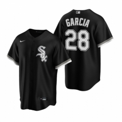 Mens Nike Chicago White Sox 28 Leury Garcia Black Alternate Stitched Baseball Jersey