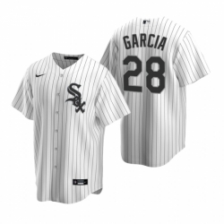 Mens Nike Chicago White Sox 28 Leury Garcia White Home Stitched Baseball Jersey