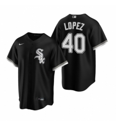 Mens Nike Chicago White Sox 40 Reynaldo Lopez Black Alternate Stitched Baseball Jersey