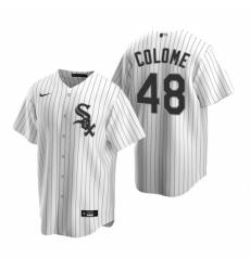 Mens Nike Chicago White Sox 48 Alex Colome White Home Stitched Baseball Jersey
