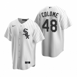 Mens Nike Chicago White Sox 48 Alex Colome White Home Stitched Baseball Jersey