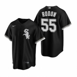 Mens Nike Chicago White Sox 55 Carlos Rodon Black Alternate Stitched Baseball Jerse