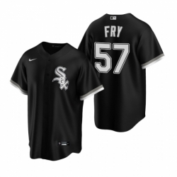 Mens Nike Chicago White Sox 57 Jace Fry Black Alternate Stitched Baseball Jersey