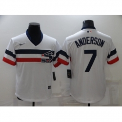 Men's Nike Chicago White Sox #7 Tim Anderson White Throwback Jersey