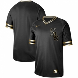 Mens Nike Chicago White Sox Blank Black Gold Authentic Stitched Baseball Jersey