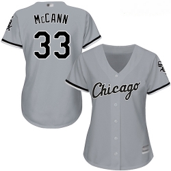 White Sox #33 James McCann Grey Road Women Stitched Baseball Jersey