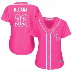 White Sox #33 James McCann Pink Fashion Women Stitched Baseball Jersey