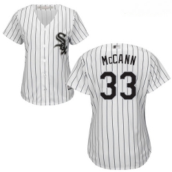White Sox #33 James McCann White 28Black Strip Home Women Stitched Baseball Jersey