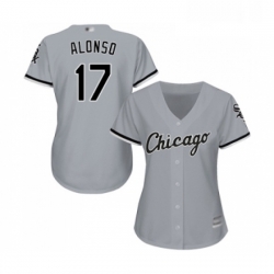Womens Chicago White Sox 17 Yonder Alonso Replica Grey Road Cool Base Baseball Jersey 