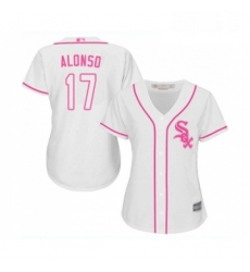 Womens Chicago White Sox 17 Yonder Alonso Replica White Fashion Cool Base Baseball Jersey 