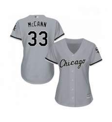 Womens Chicago White Sox 33 James McCann Replica Grey Road Cool Base Baseball Jersey 