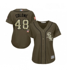 Womens Chicago White Sox 48 Alex Colome Authentic Green Salute to Service Baseball Jersey 