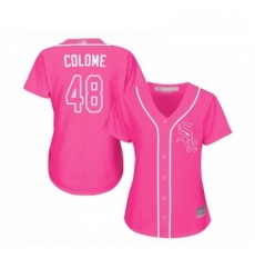 Womens Chicago White Sox 48 Alex Colome Replica Pink Fashion Cool Base Baseball Jersey 