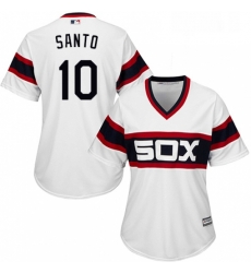 Womens Majestic Chicago White Sox 10 Ron Santo Authentic White 2013 Alternate Home Cool Base MLB Jersey