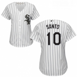 Womens Majestic Chicago White Sox 10 Ron Santo Replica White Home Cool Base MLB Jersey