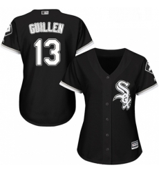 Womens Majestic Chicago White Sox 13 Ozzie Guillen Replica Black Alternate Home Cool Base MLB Jersey