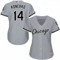 Womens Majestic Chicago White Sox 14 Paul Konerko Replica Grey Road Cool Base MLB Jersey