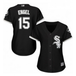 Womens Majestic Chicago White Sox 15 Adam Engel Authentic Black Alternate Home Cool Base MLB Jersey 