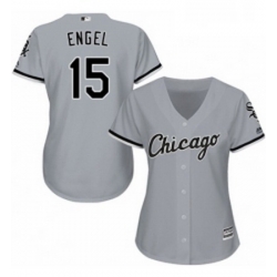 Womens Majestic Chicago White Sox 15 Adam Engel Authentic Grey Road Cool Base MLB Jersey 