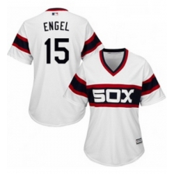 Womens Majestic Chicago White Sox 15 Adam Engel Replica White 2013 Alternate Home Cool Base MLB Jersey 