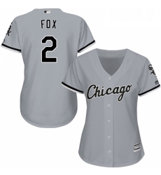 Womens Majestic Chicago White Sox 2 Nellie Fox Authentic Grey Road Cool Base MLB Jersey