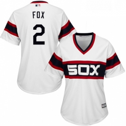 Womens Majestic Chicago White Sox 2 Nellie Fox Authentic White 2013 Alternate Home Cool Base MLB Jersey