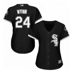 Womens Majestic Chicago White Sox 24 Early Wynn Authentic Black Alternate Home Cool Base MLB Jersey