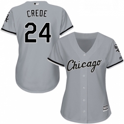 Womens Majestic Chicago White Sox 24 Joe Crede Replica Grey Road Cool Base MLB Jersey