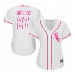 Womens Majestic Chicago White Sox 27 Lucas Giolito Replica White Fashion Cool Base MLB Jersey 