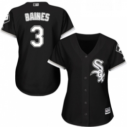 Womens Majestic Chicago White Sox 3 Harold Baines Replica Black Alternate Home Cool Base MLB Jersey